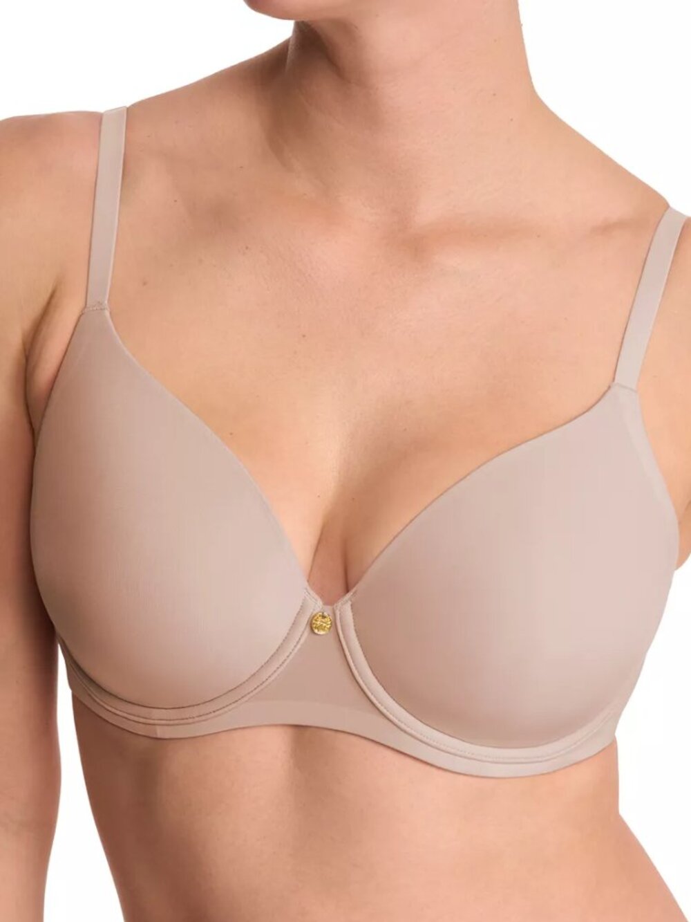 NATORI CLOUD COMFORT BACK-SMOOTHING T-SHIRT BRA NUDE/LIGHT MOCHA sz 36B